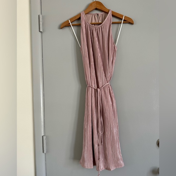 RACHEL ROY Womens metallic Pink Pleated Sleeveless Above The Knee Party Shift - Picture 5 of 11